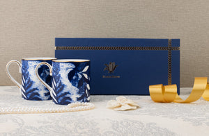 Indigo Ceramic Mugs (Set of Two)
