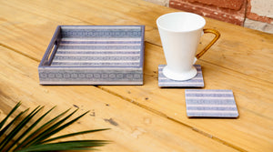 Abi Block print Tray and Coaster set