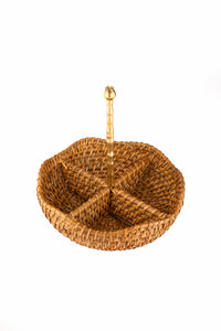 Rattan  Brass Rangoon Basket