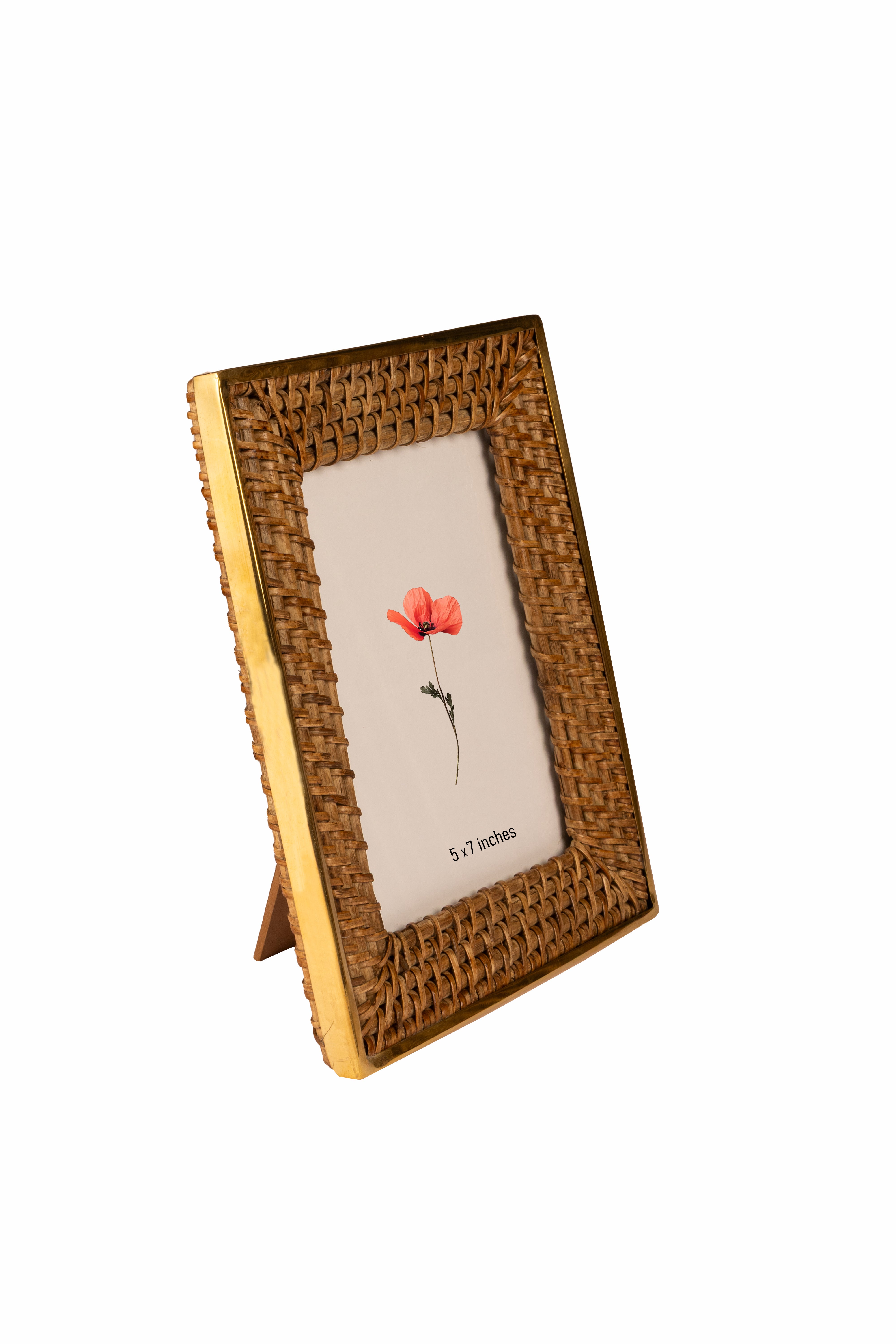 Ema Rattan Brass Photo Frame