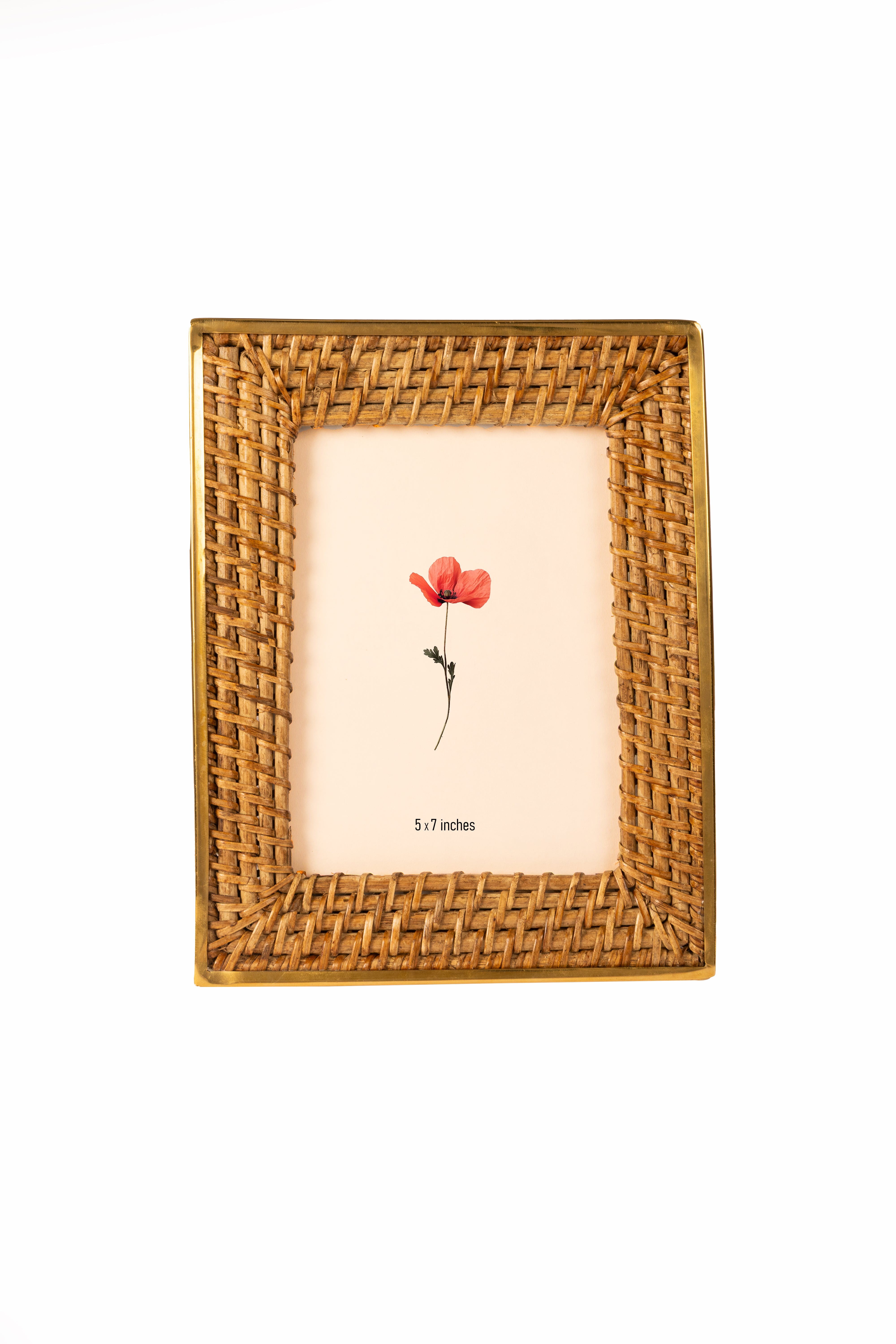 Ema Rattan Brass Photo Frame
