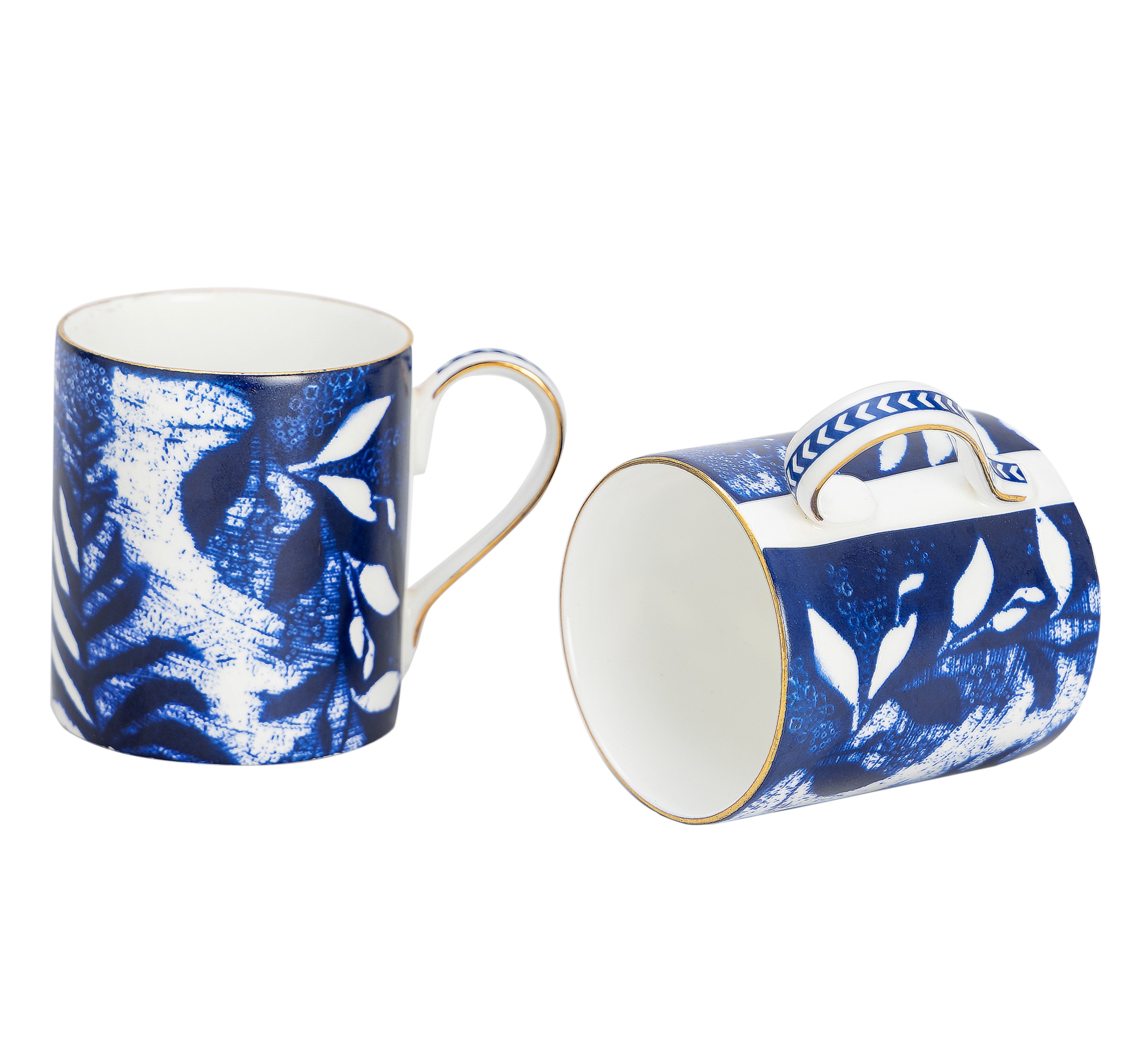 Indigo Ceramic Mugs (Set of Two)