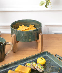 Artisan Studio Bowl with Wood Stand