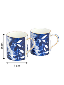 Indigo Ceramic Mugs (Set of Two)