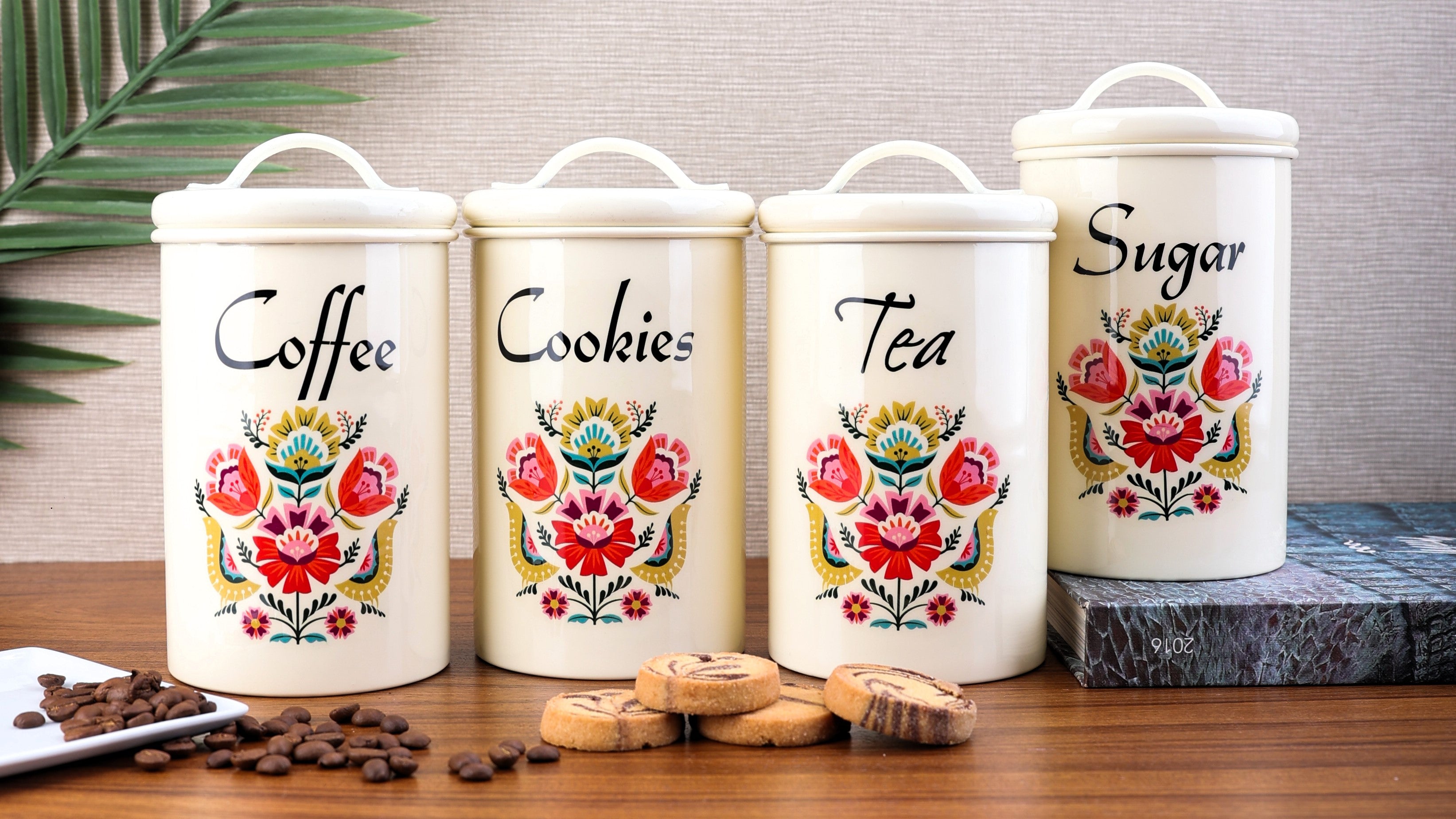 Elan Metal Cookies Kitchen Canister Jar