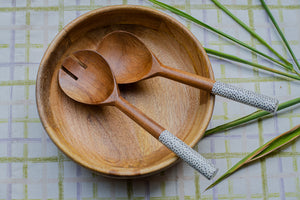 Tribal Art Spotted Salad Servers (Set of Two)