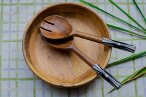 Tribal Art Striped Salad Servers (Set of Two)