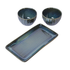 Moss Green Snack Bowl (Set of Two) and Platter