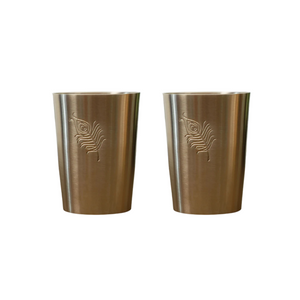 Peacock Elegance Brass Glass Set of 2 - Gift Pack