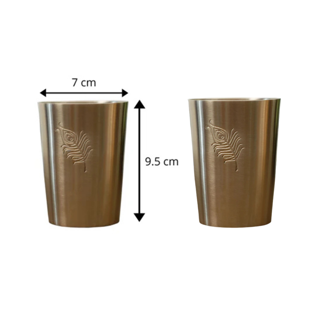 Peacock Elegance Brass Glass Set of 2 - Gift Pack