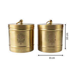 Golden Heritage Brass Canister (Set of two)