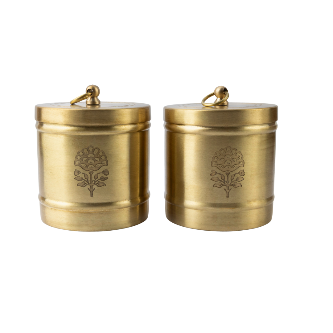 Golden Heritage Brass Canister (Set of two)