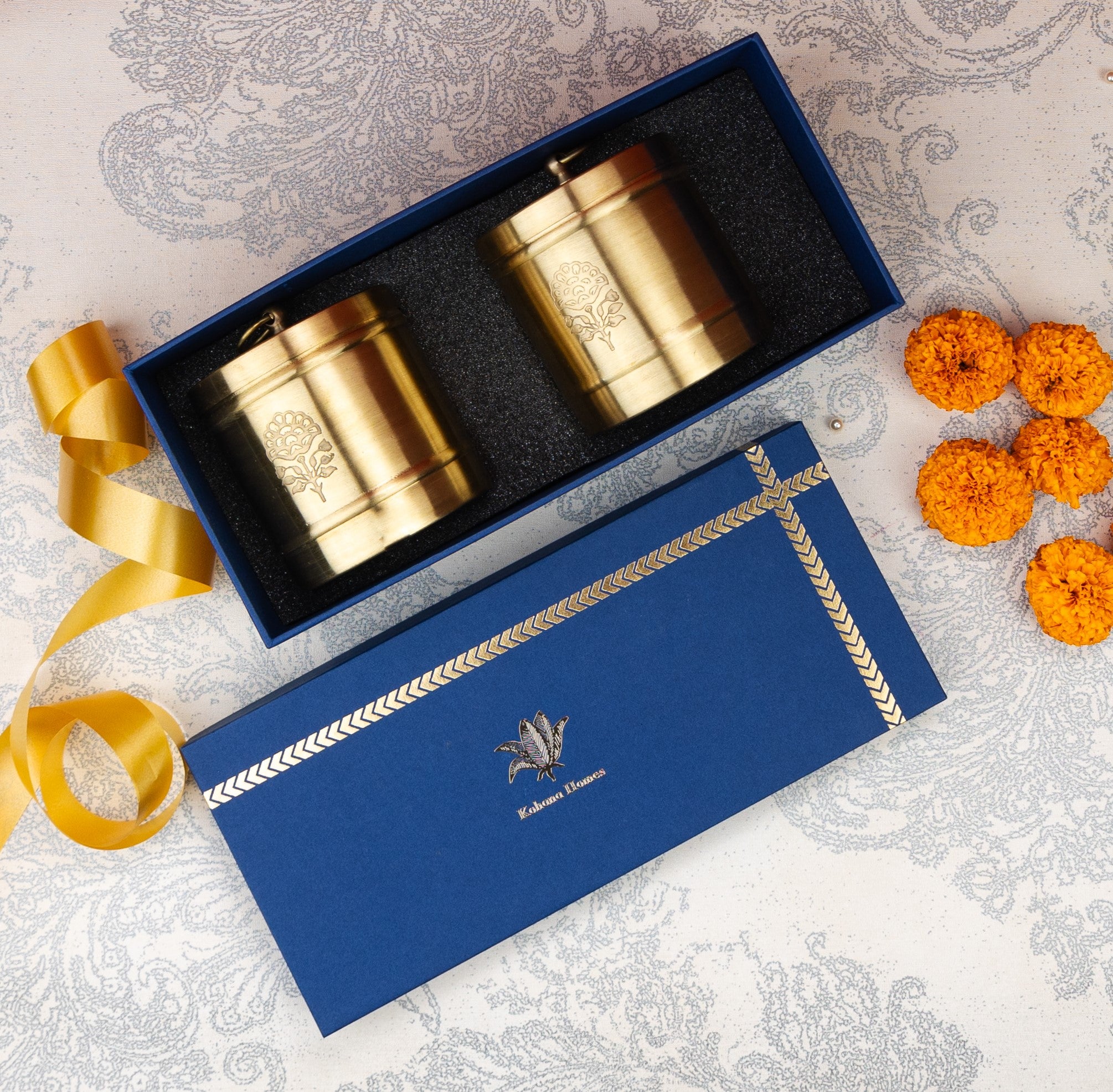 Golden Heritage Brass Canister (Set of two)