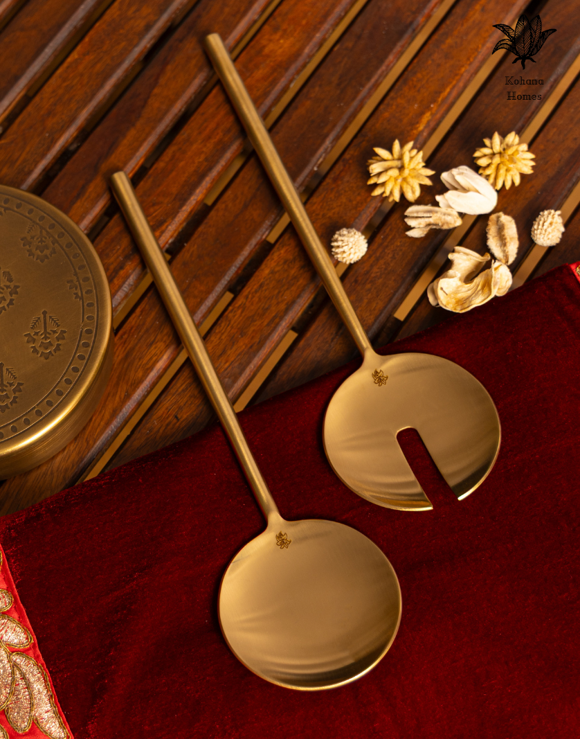 Lily Gold Salad Server Set