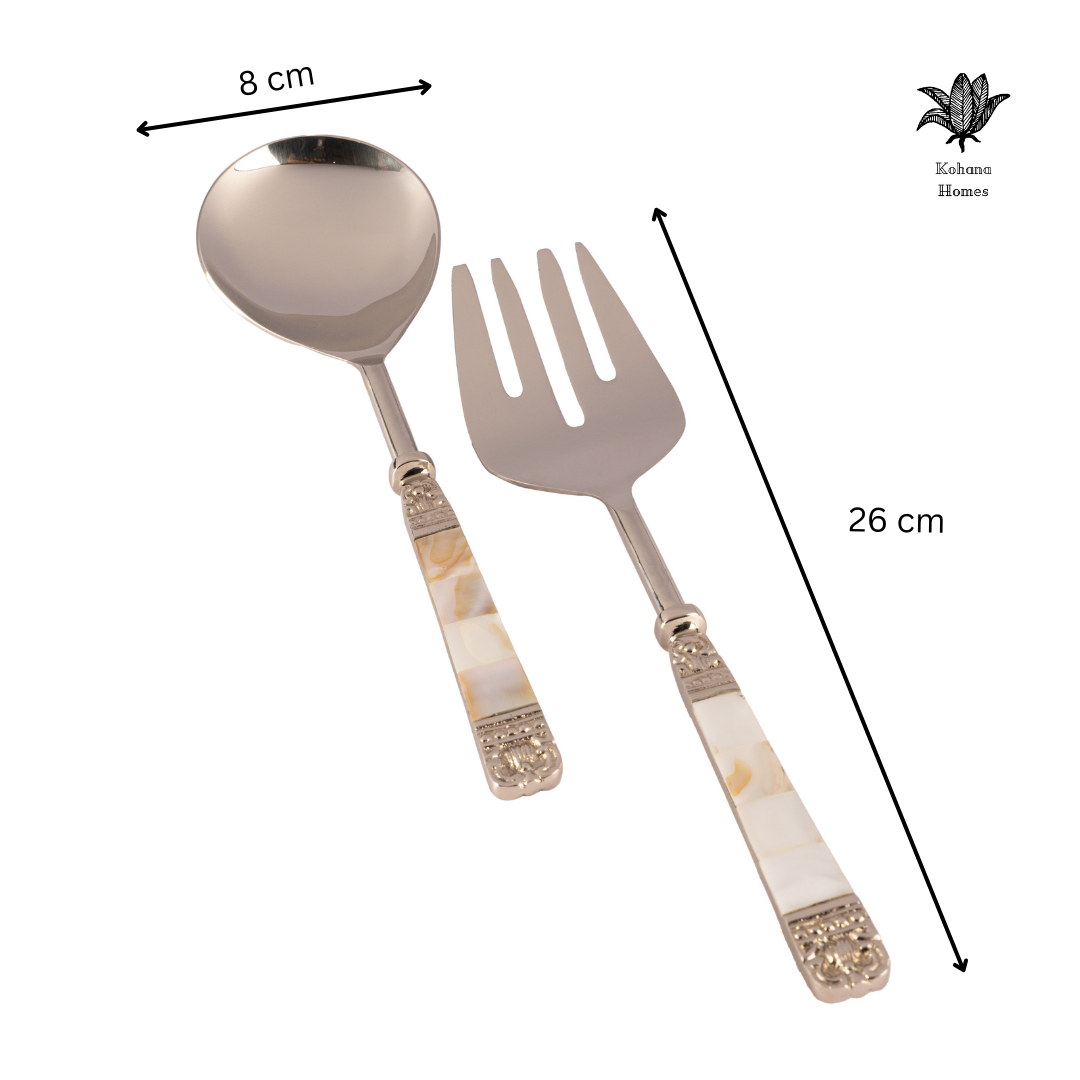 Mother of Pearl Salad Server Set MOP