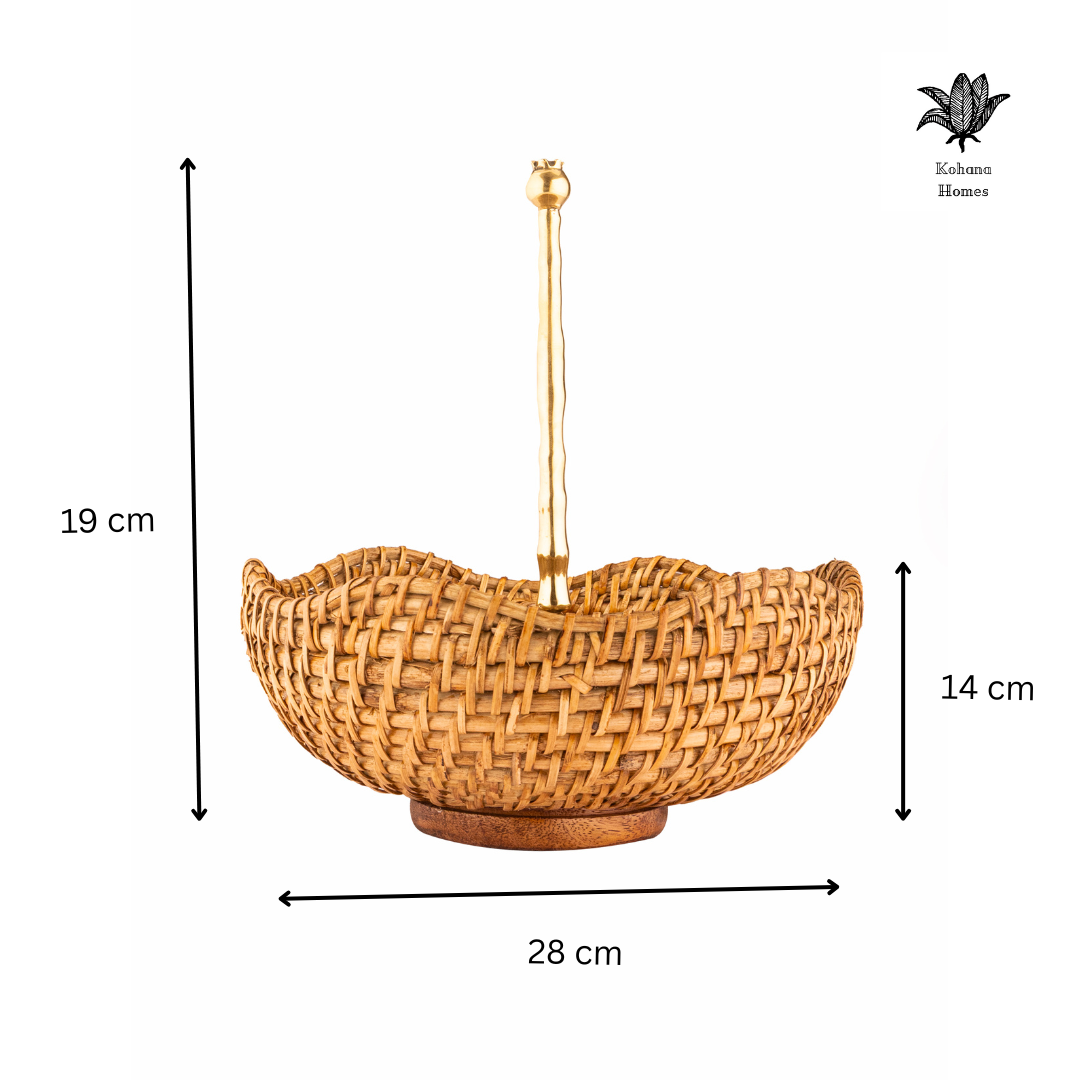 Rattan  Brass Rangoon Basket