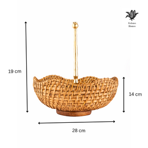 Rattan  Brass Rangoon Basket