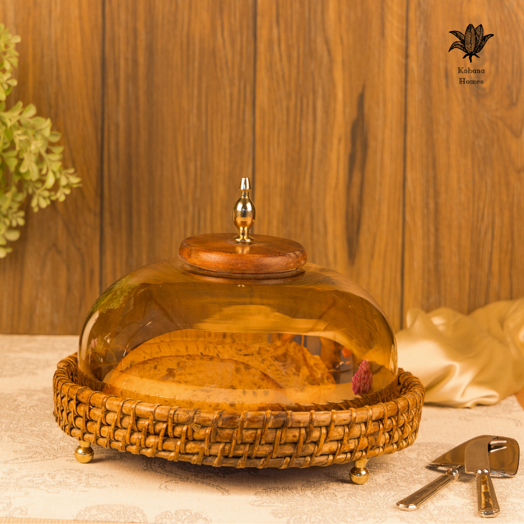 Rattan Glass Cloche
