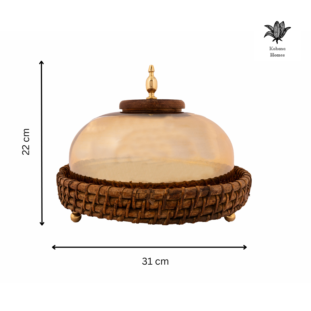 Rattan Glass Cloche