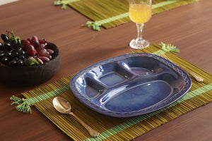 Indigo Ceramic Bhojan Thali (Set of 2)