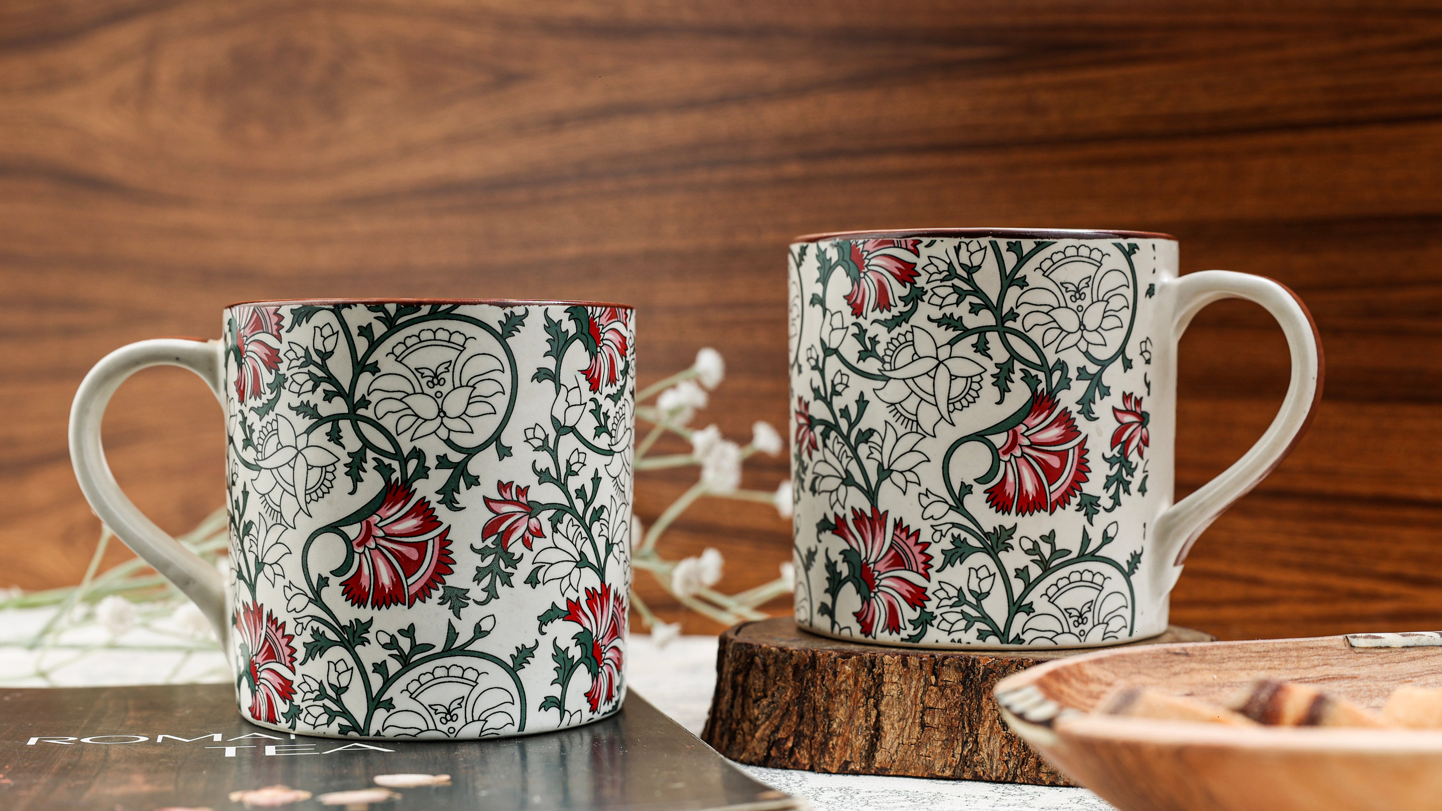 Kalamkaari Ceramic Mugs (Set of Two)