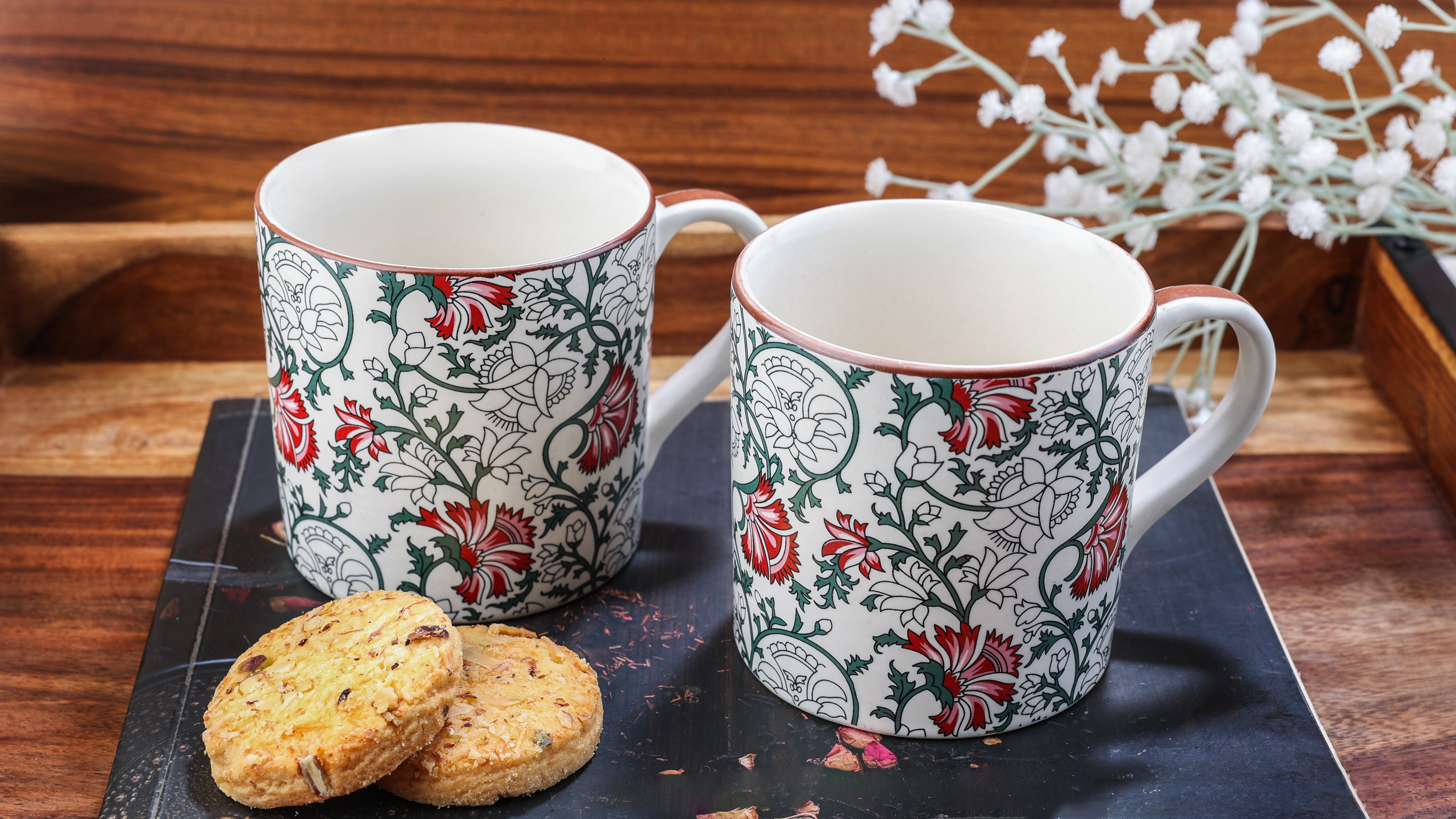 Kalamkaari Ceramic Mugs (Set of Two)