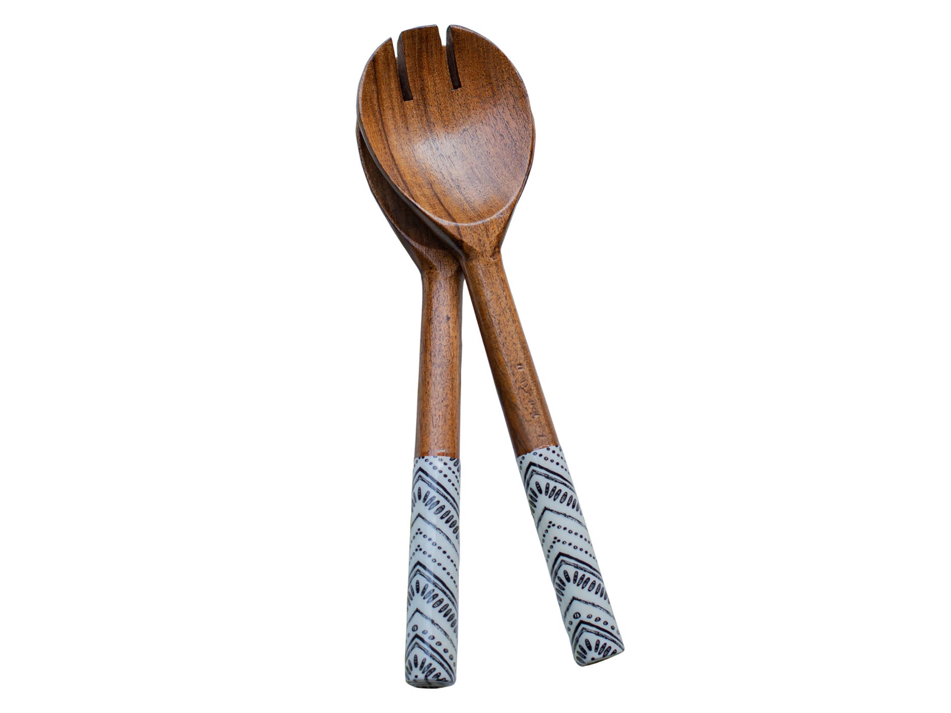 Tribal Art Spotted Salad Servers (Set of Two)