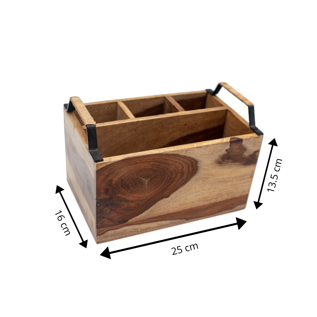 Sheesham Cutlery Holder Dimensions
