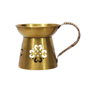 Holy Earth Ethnic Brass Aroma Oil Burner with Handle