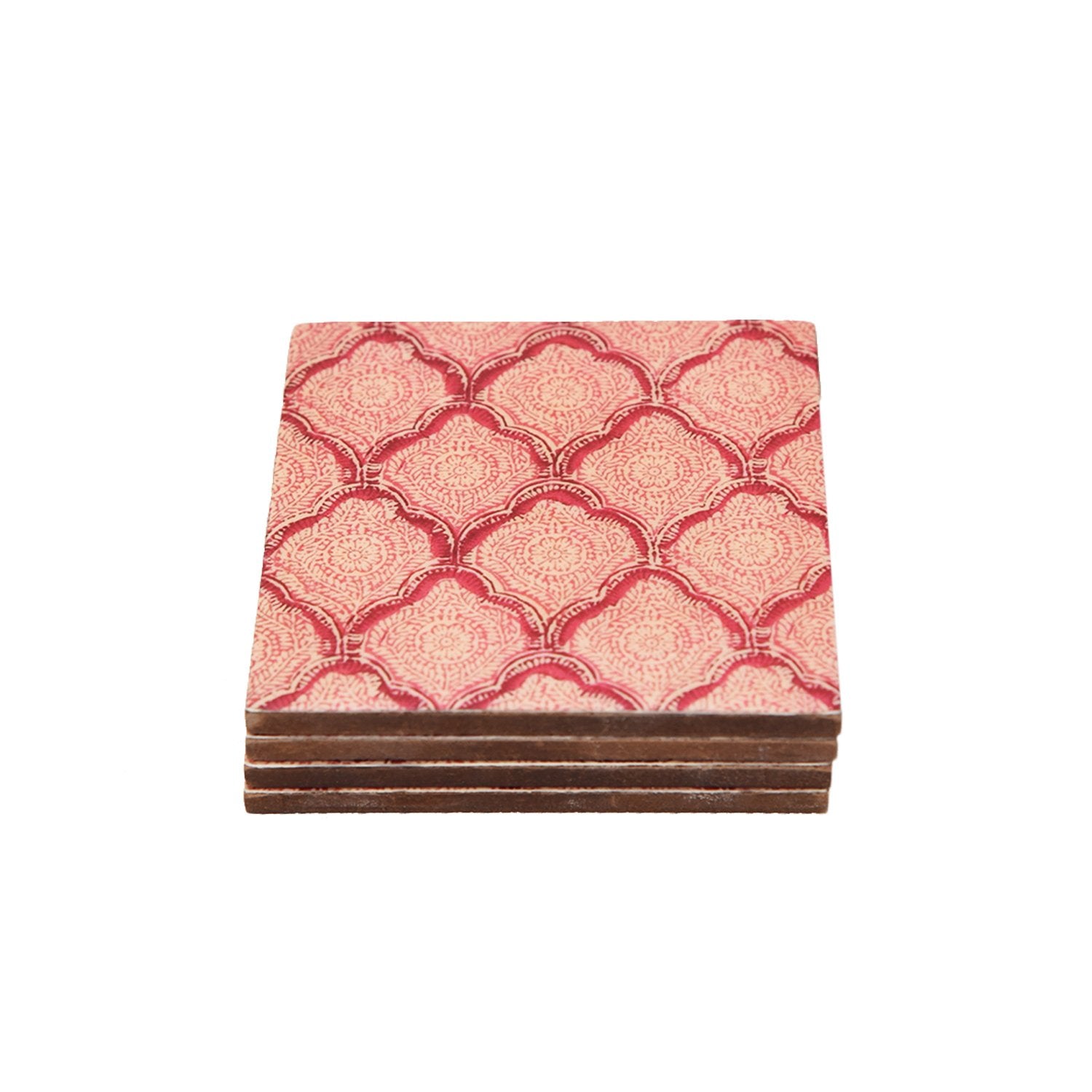 Jaipur Pink MDF Coasters (Set of Four)