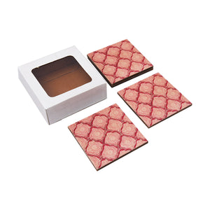 Jaipur Pink MDF Coasters (Set of Four)