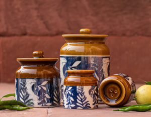 Textile Print Ceramic Jars