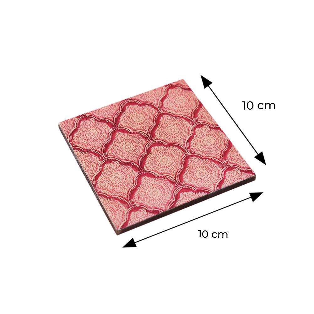 Jaipur Pink MDF Coasters (Set of Four)