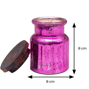 Distressed Rani Pink Mercury Glass Jar Candle