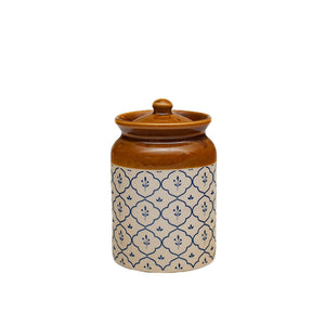 Handmade Indian pickle jar with lid