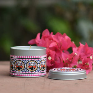 Tin candle with lid