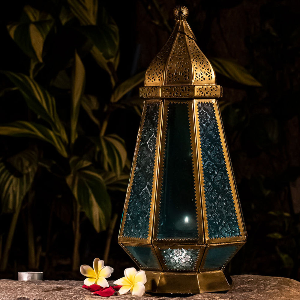 Blue Glass Lantern