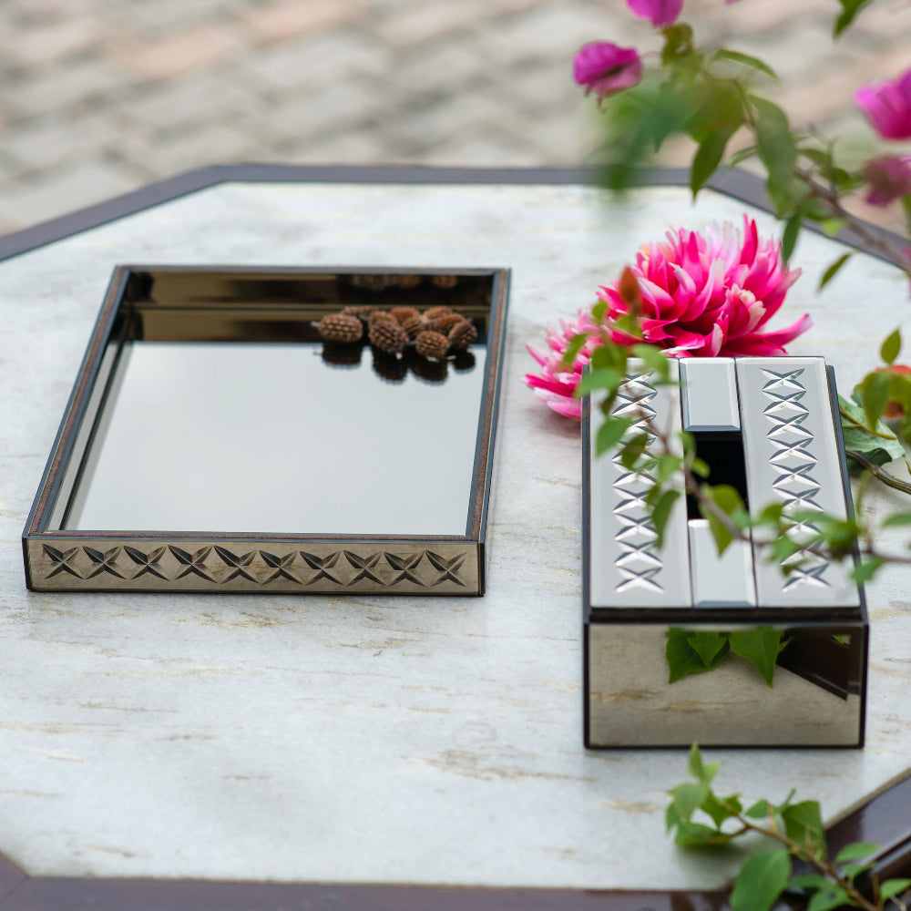 Diamond Glass Tissue Box