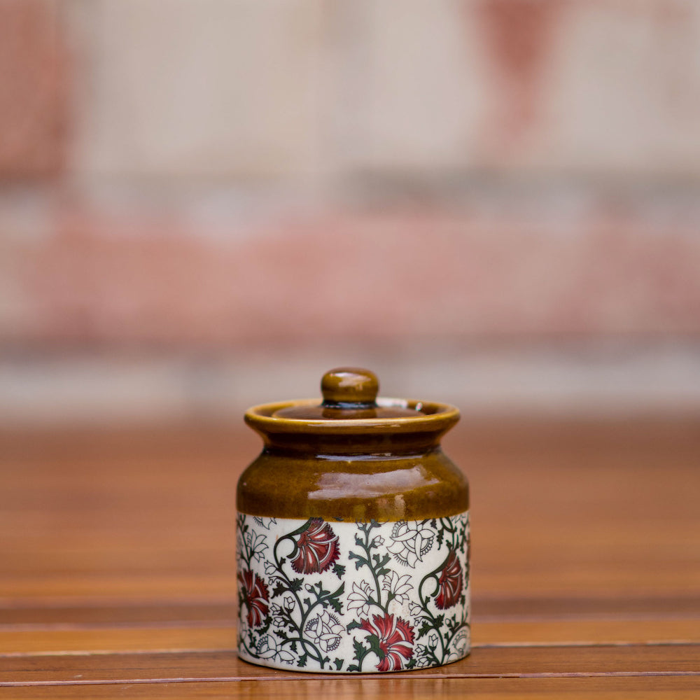 Printed Ceramic Chutney Jar